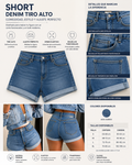 Short Denim de Tiro Alto para Mujer – Estilo, Comodidad y Ajuste Perfecto