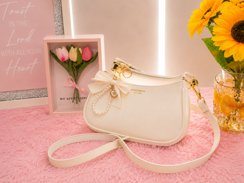 🤍 DANY LUXE Cartera Elegante Color Marfil 🤍